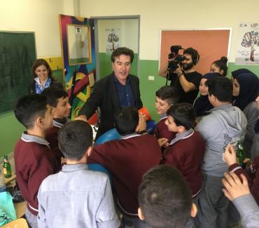 Mr. Emmanuel Gignac, UNHCR Deputy Representative in Sobhi Saleh school